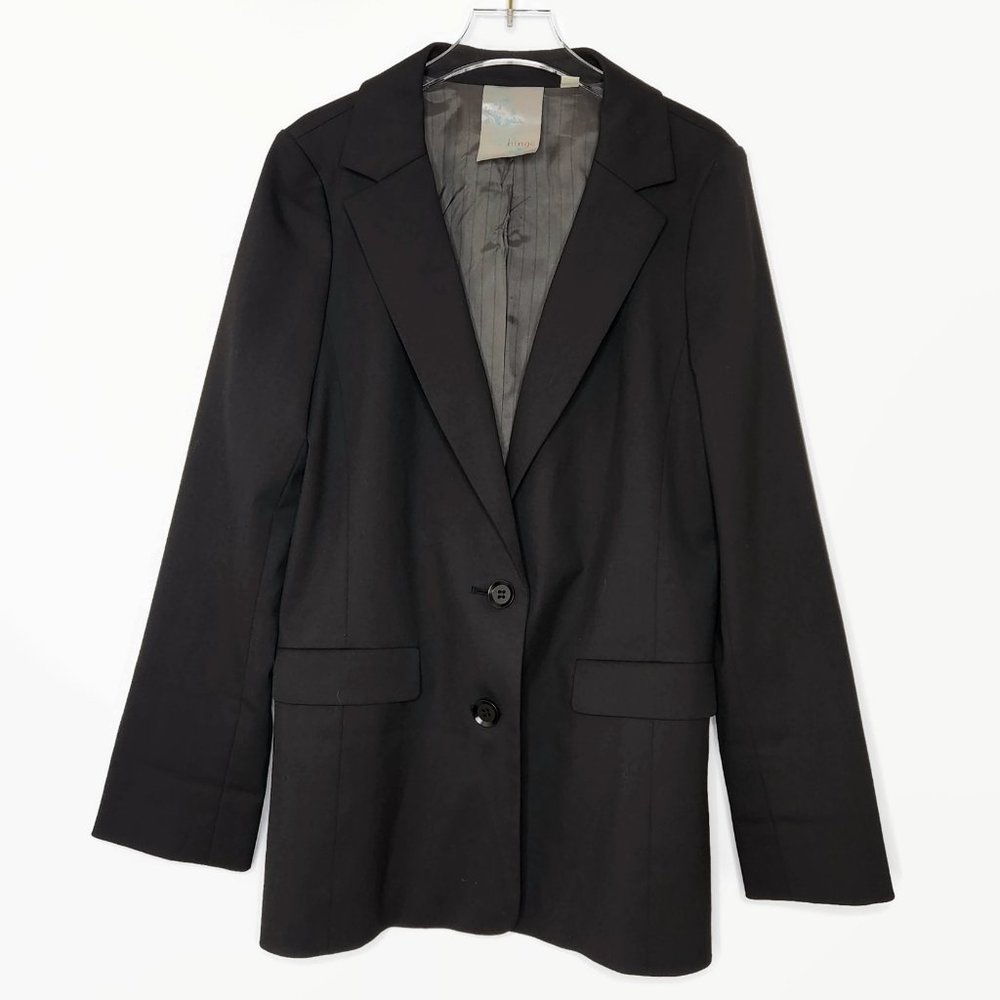 Hinge Blazer Jacket Small Black Two Button Long S… - image 1